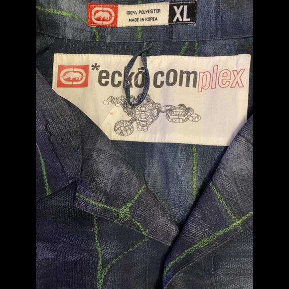 Eckō Unltd Short Sleeve Grey Button Up Xl Men’s Complex Graphic - Picture 7 of 9
